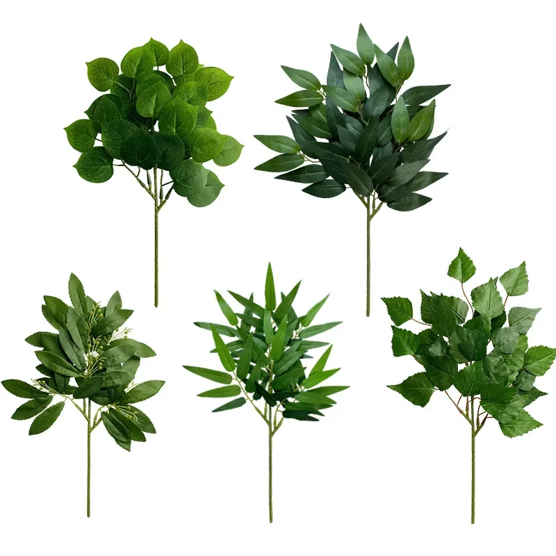 Desk Setup Plants - Fausses feuilles d'eucalyptus artificielles, fausse plante
