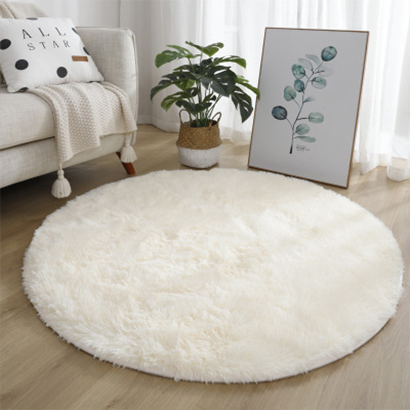 Desk Setup Girly - Tapis rond en peluche Super doux,