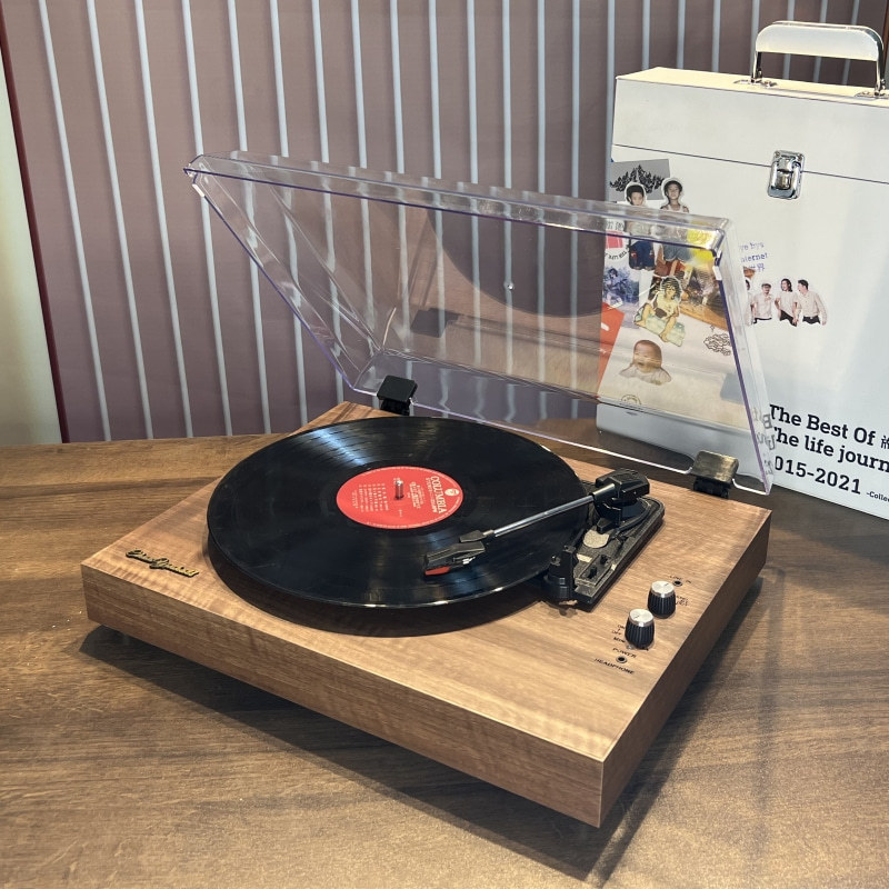 Desk Setup Speakers - Tourne-disque vinyle, lecteur de disques, phonographe,