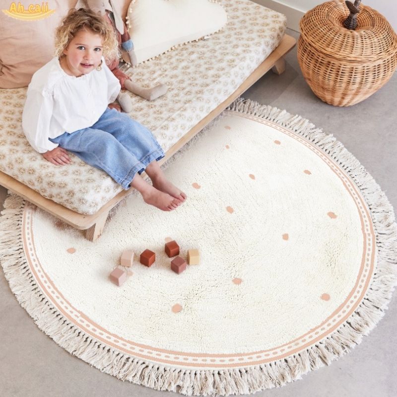 Desk Setup Girly - Tapis pelucheux blanc pour salon, tapis