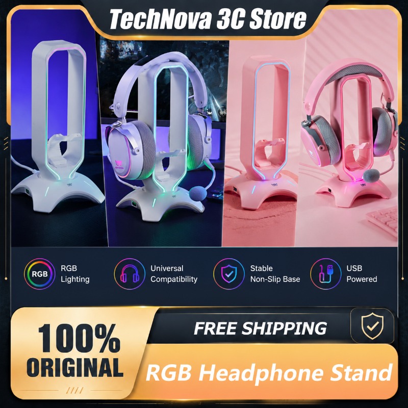 Desk Setup Headphone Stand - Support de casque RGB Waizowl avec