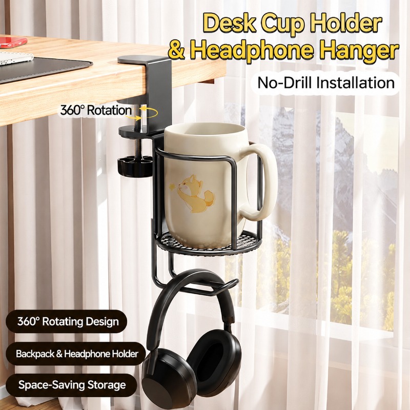 Support de tasse et support po - Desk Setup Headphone Stand avis et prix