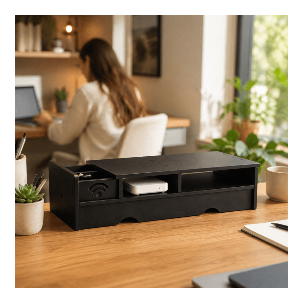 Boîte de rangement noire mate  - Desk Setup Tech avis et prix