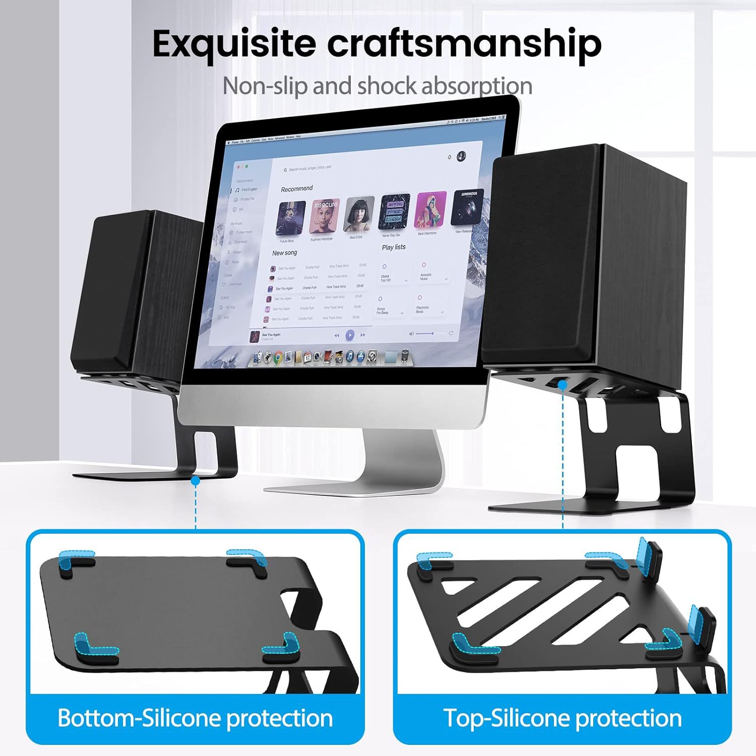 Lot de 2 supports de haut-parl - Desk Setup Speakers avis et prix