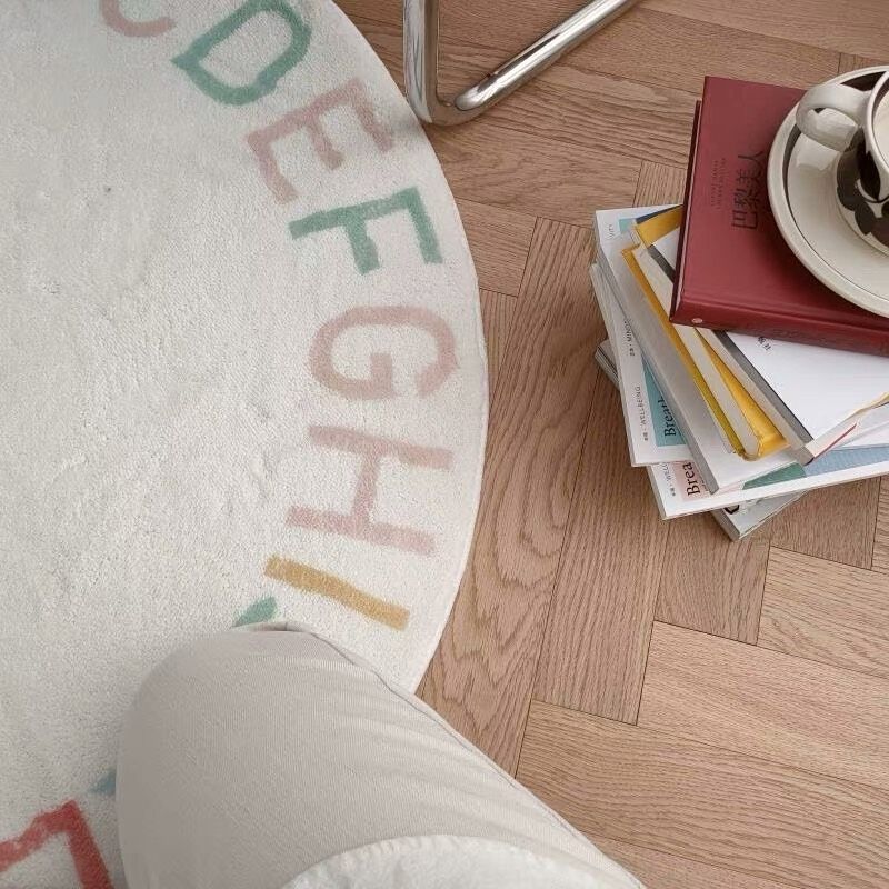 Tapis rond moelleux pour salon - Desk Setup Girly avis et prix